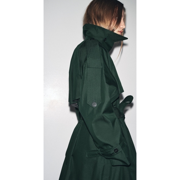 NEW ZARA OVERSIZED WATER REPELLENT TRENCH COAT ZW COLLECTION SIZE M - Picture 2 of 11